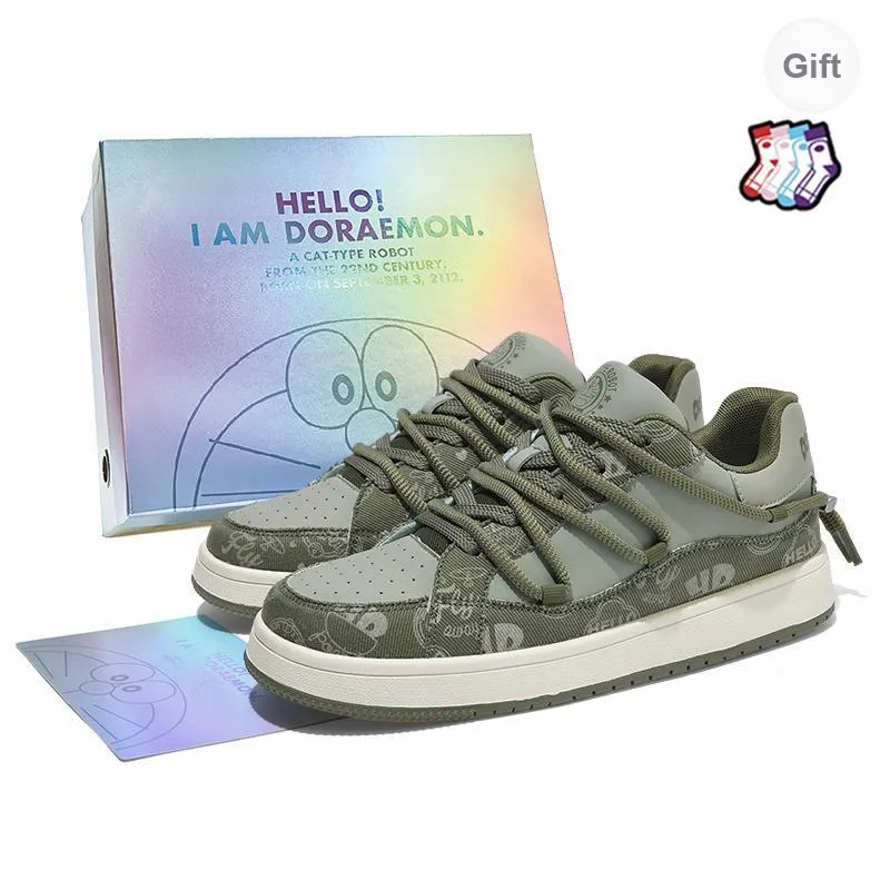 DoraemonA Box Limited Edition Puffy Shoes Low-Top Skateboard Shoes Unisex-122