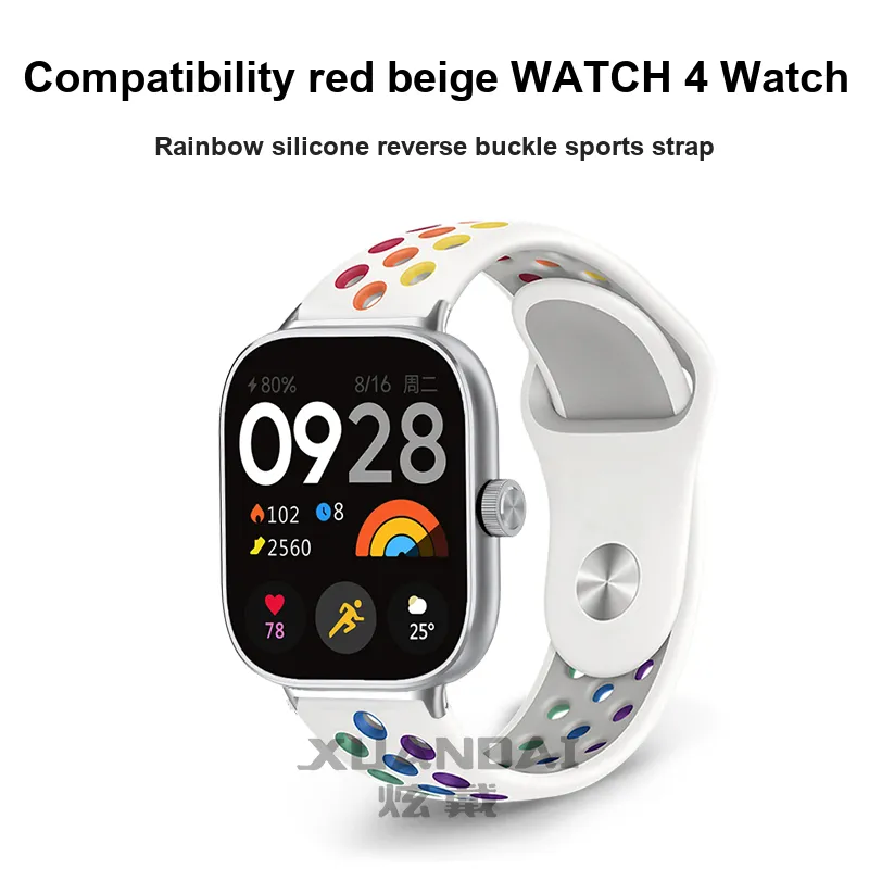 Fly Watch Band Red Beige Compatibility Silicone Material-5