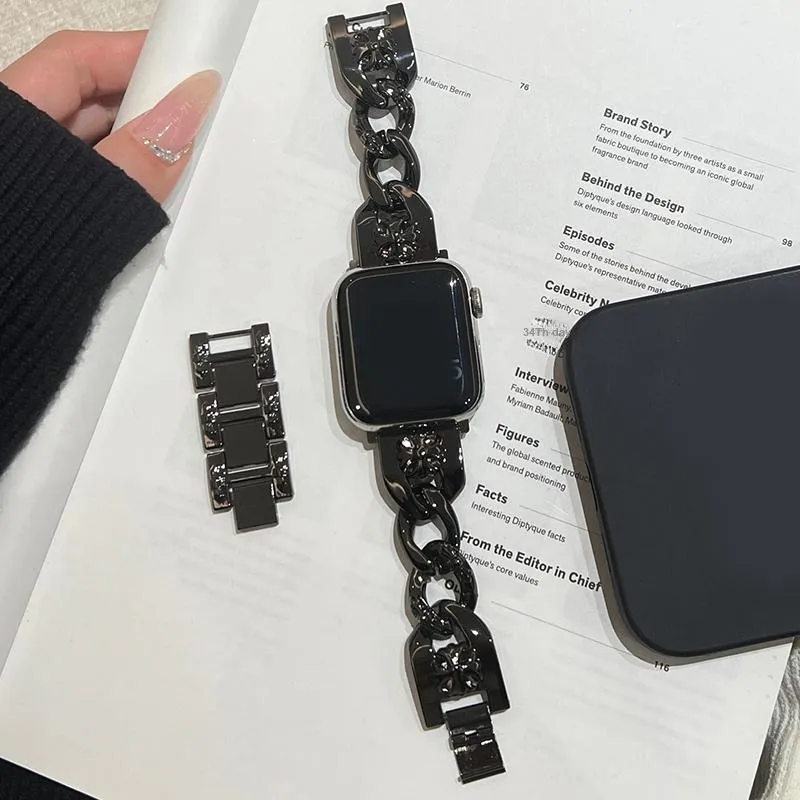 MSSM Apple Compatibility Watch Band Denim Chain Material-4