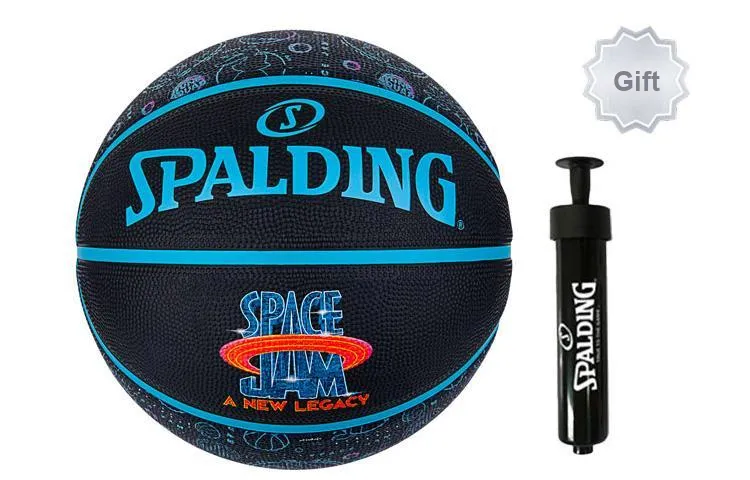 SPALDING x SpaceJam Rubber Basketball Black Blue Size 7 Training Unisex-2