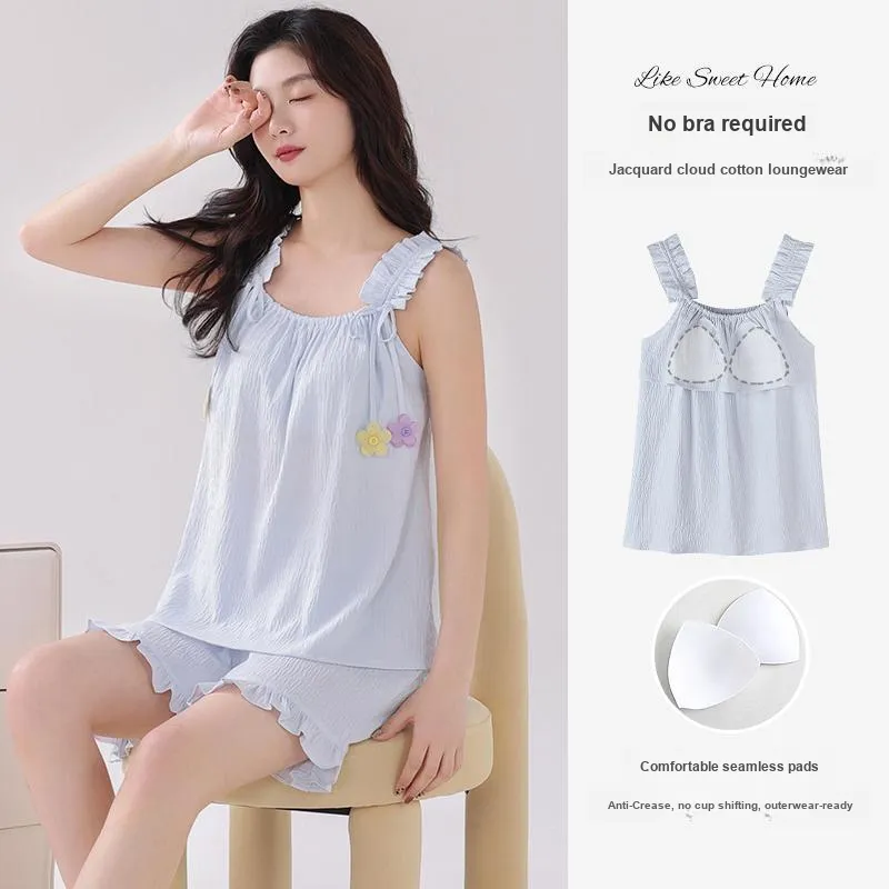 FENTENGCARE Pajama Set Women's Light Blue-2