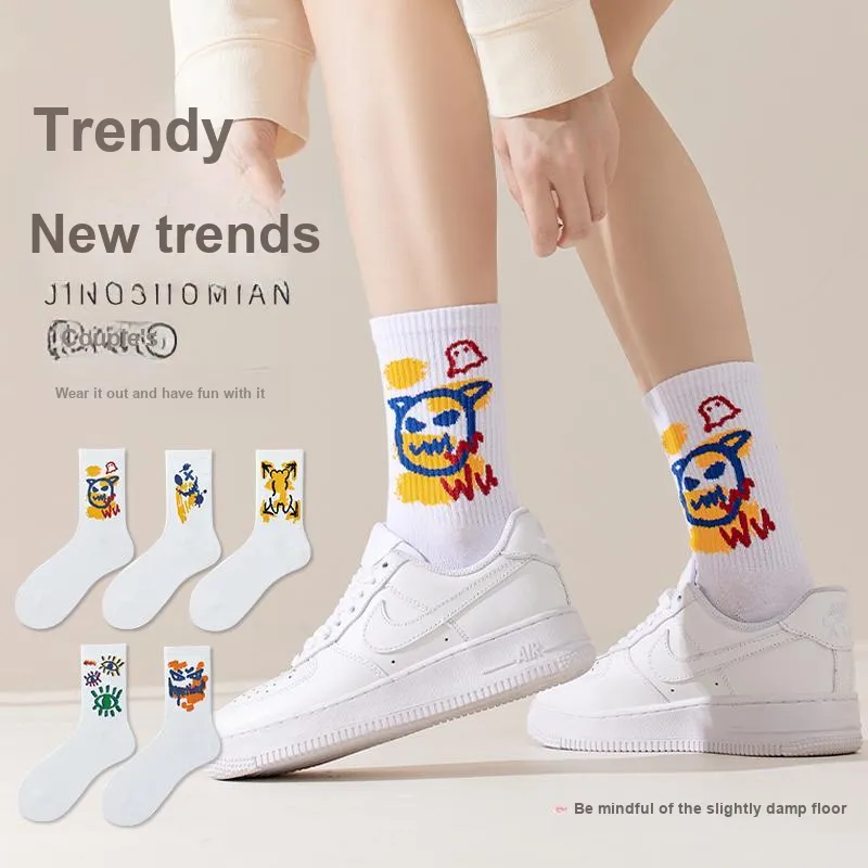 MIIOW Trend Party Series Mid-Calf Socks Unisex 5 Pack-7
