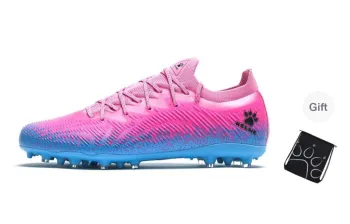 KELME Lightning 2.5 MG Rubber Short Studs Cushioned Slip Resistant Abrasion Resistant Soccer Shoes Unisex Pink Blue