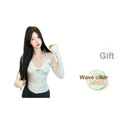 LANGQING Белый С подарками Wangqing Бренд Наклеенный Женские T Рубашки