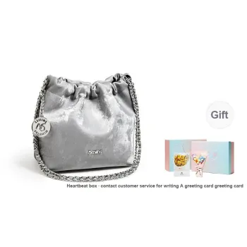 15 MINS Cow Leather Chain Bag Shoulder Bag Regular Women's Milkshake White/Space Silver/Olive Green