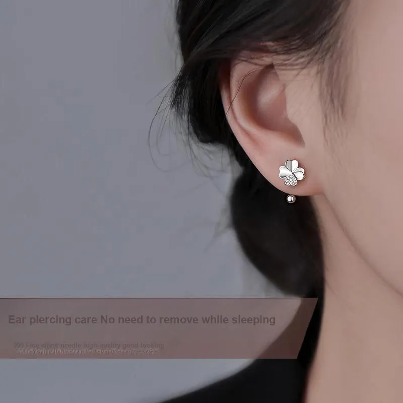WAW S999 Sterling Silver Stud Earrings Women's-2
