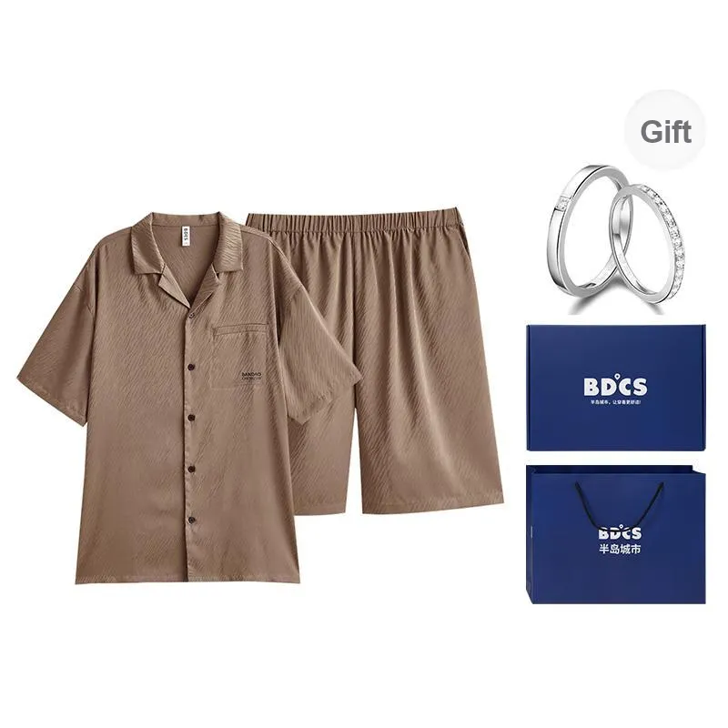 Peninsula City Pajama Set Men's Dark Coffee-9