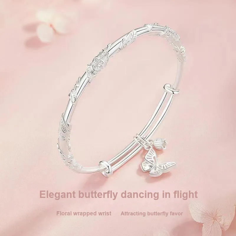 AITAO Foot Silver Bracelet 999 Fine Silver Women's-3