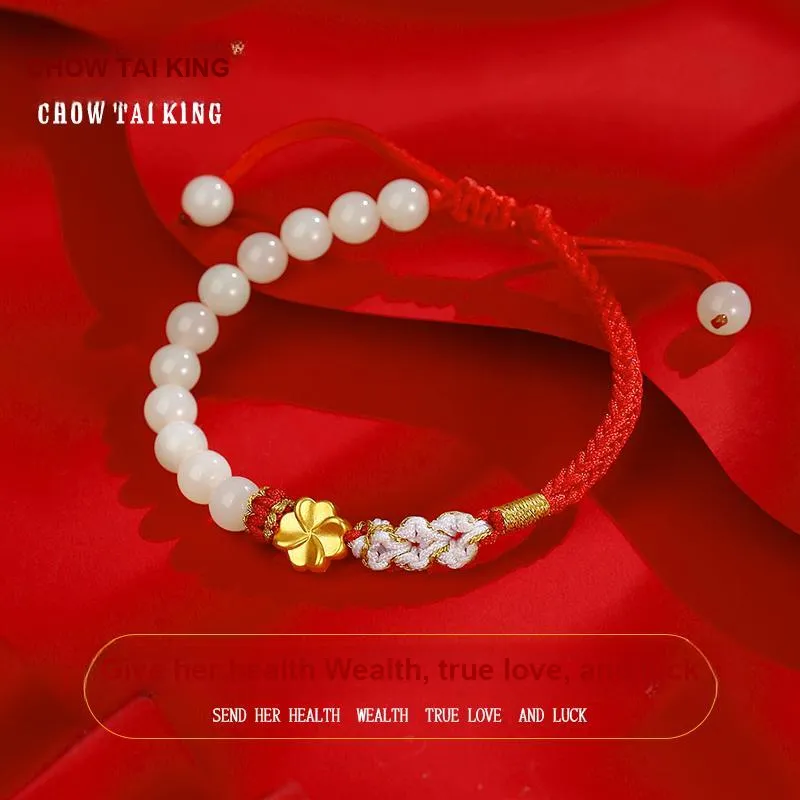 CHOW TAI KING Bracelets White Jade/Pale Greenish White Jade Women's-11