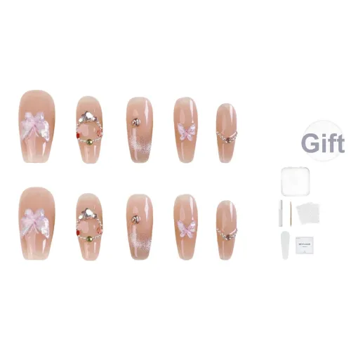 AIDINGQI Бант Кошачий глаз Ручной Nail Розовая прелесть Роскошь Pure Desire Модный Съемный Nail Стикер