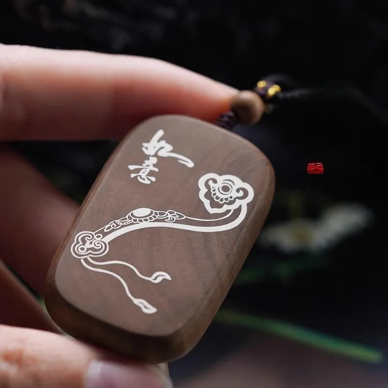 DALONG Old Mountain Sandalwood Wooden Pendant Unisex-3