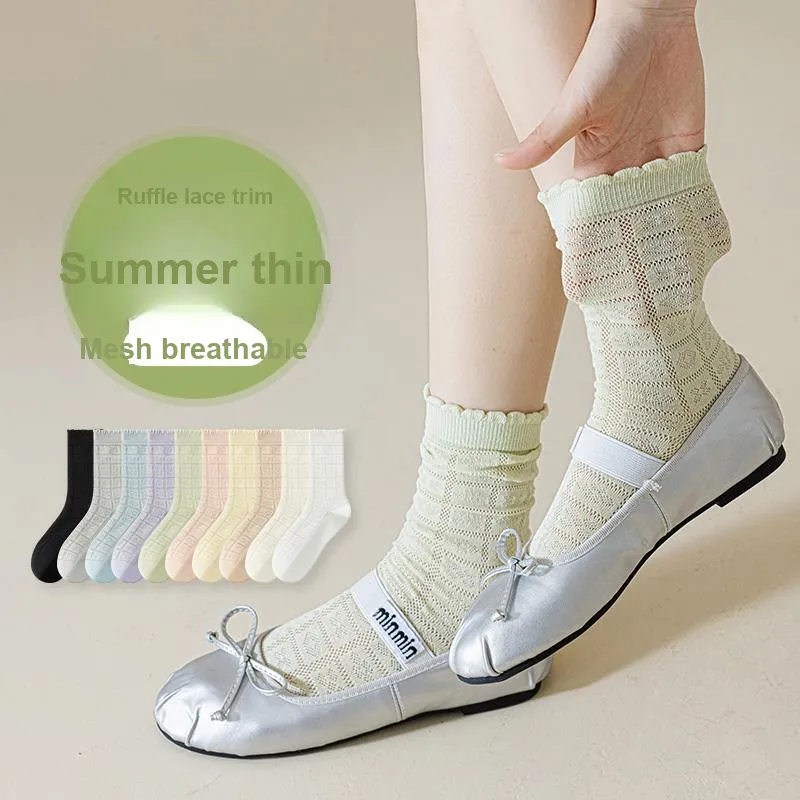 MIIOW Mid Calf Socks Women's 5 Pack-9