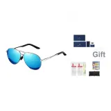 Gunmetal Silver Frame with Ice Blue Lens