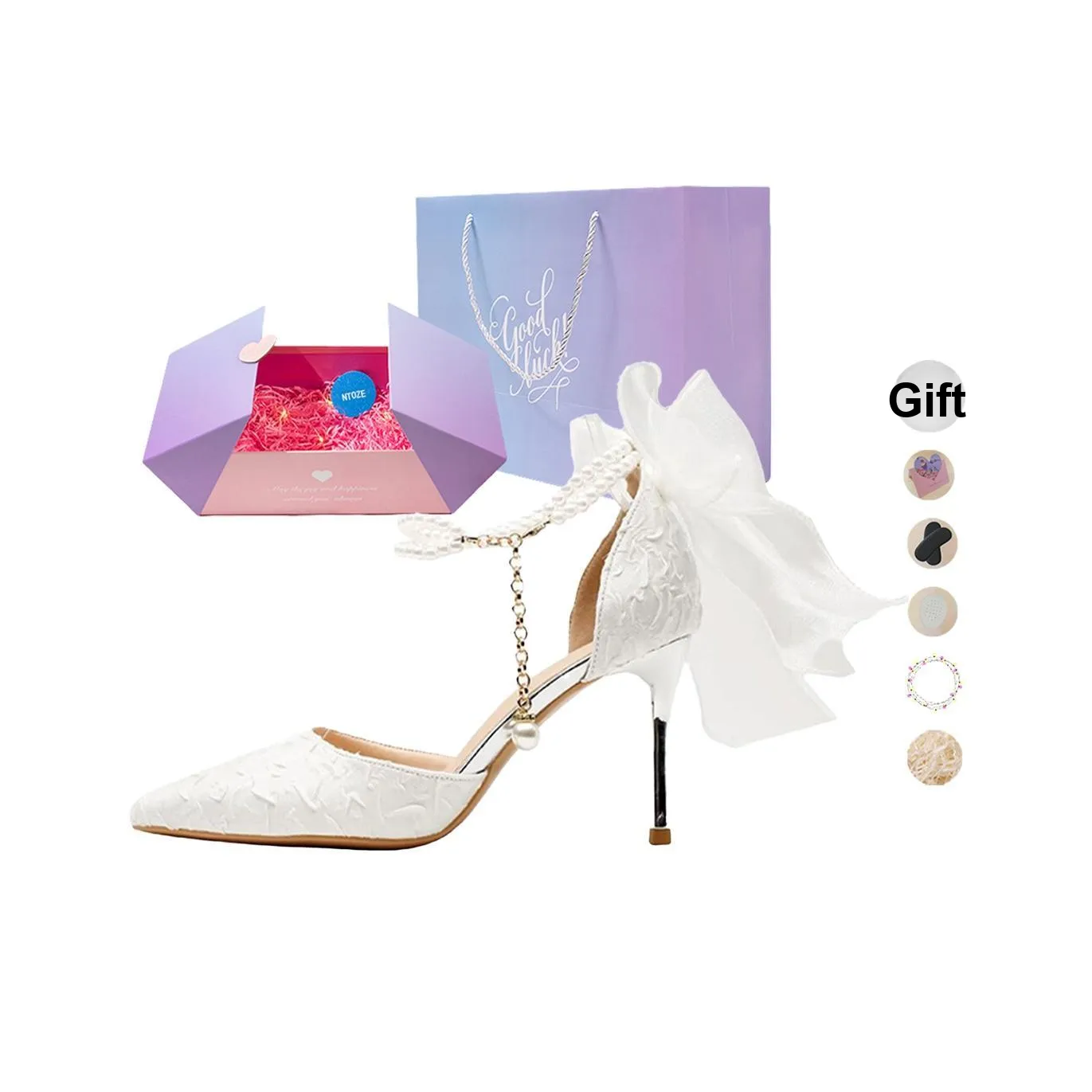 NTOZE Узкий каблук Высокие каблуки Женские Белые