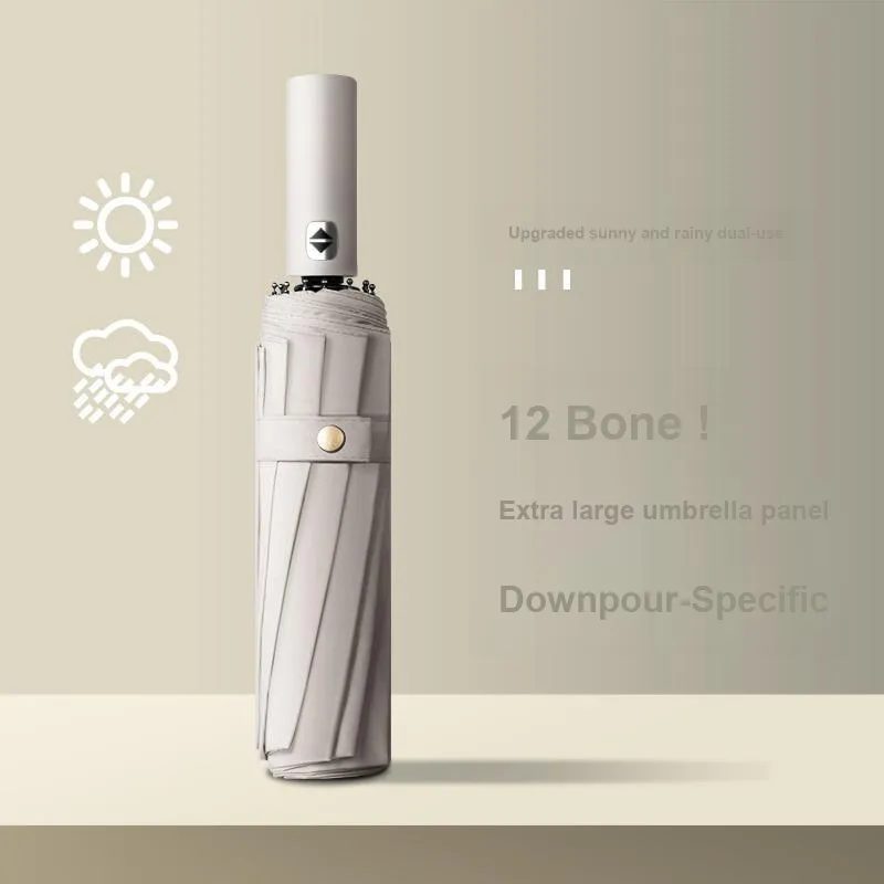 Lancitu Fully Automatic Umbrella Sun Protection Reinforced Sun Protection Sunny And Rainy Dual Use Folding Umbrella-4