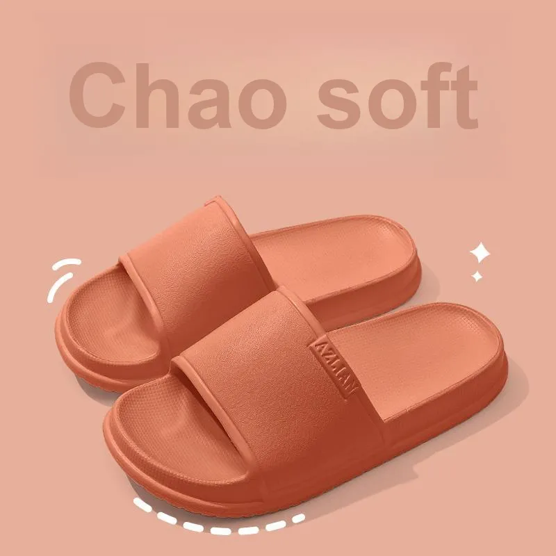Foot Recreation Home Four Seasons All Indoor Bathroom Slip Resistant Couple Soft Sole Minimalist Style Slippers Unisex-9