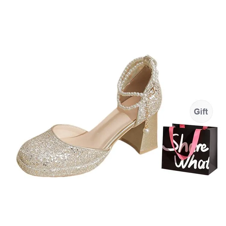 BIGTREE Chunky Heel High Heels Women's-6