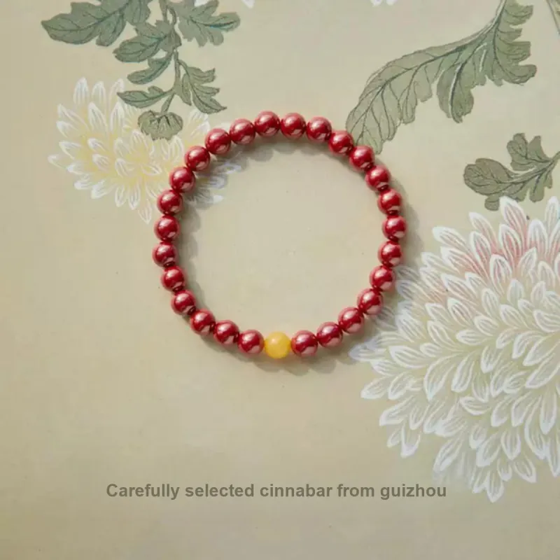 Fuxin Reconstructed Cinnabar Bracelets Unisex-2