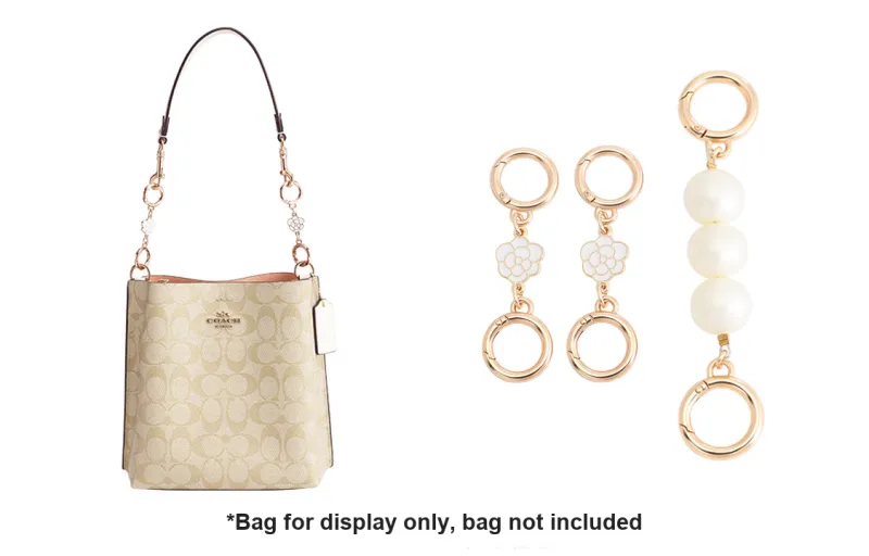 Luxury Care Artisan Workshop Metal Alloys Bag Shoulder Strap Women's White/Gold Tone-3