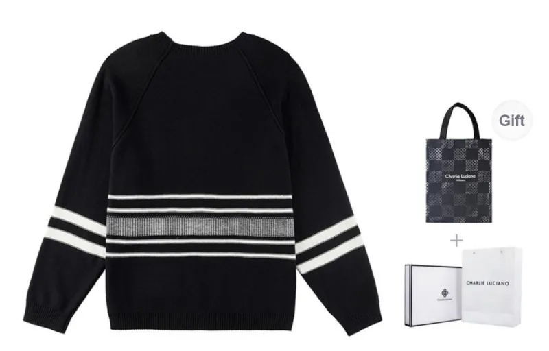 Charlie Luciano Sweater Unisex Black White-9