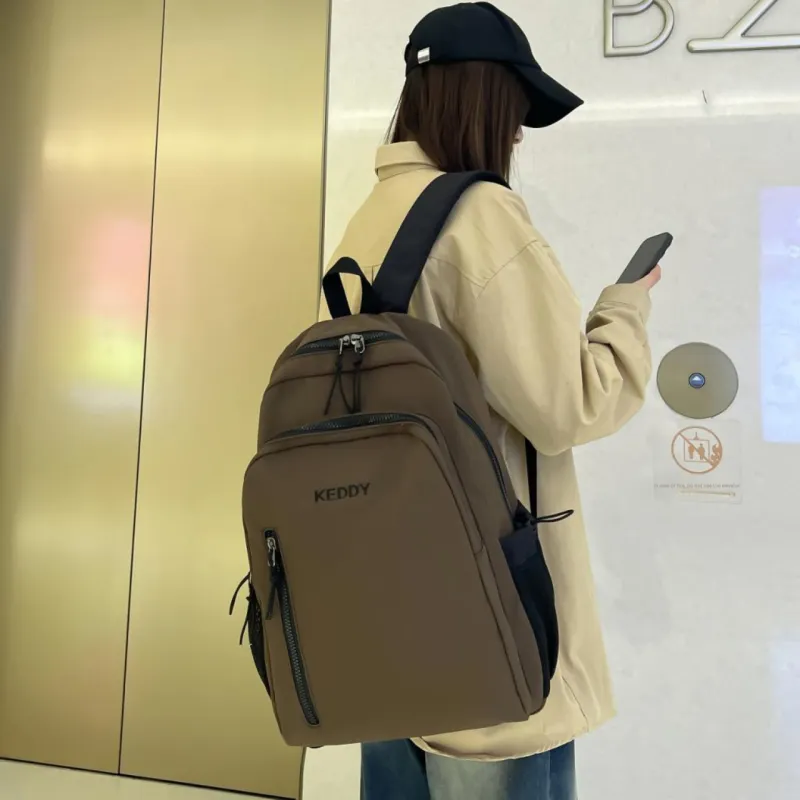 Cwatcun Nylon Backpack Unisex Ecru/Brown/Black/Coffee-14