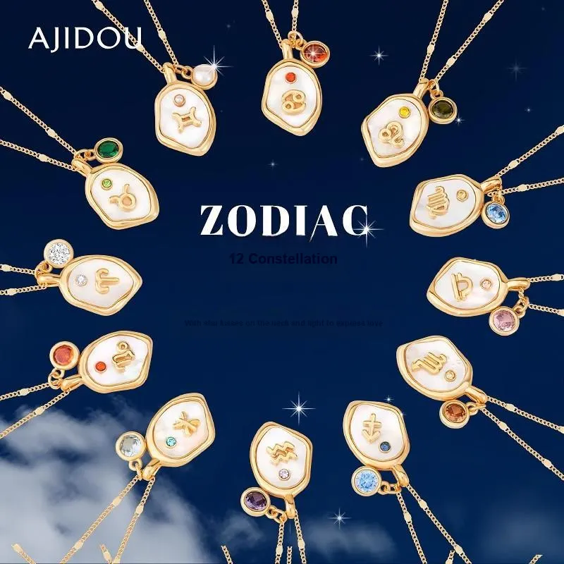 AJIDOU Shell Necklaces Women's Gold-3