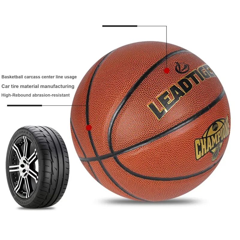 Leading The Way PU Basketball Brown Size 7 Training Unisex-2