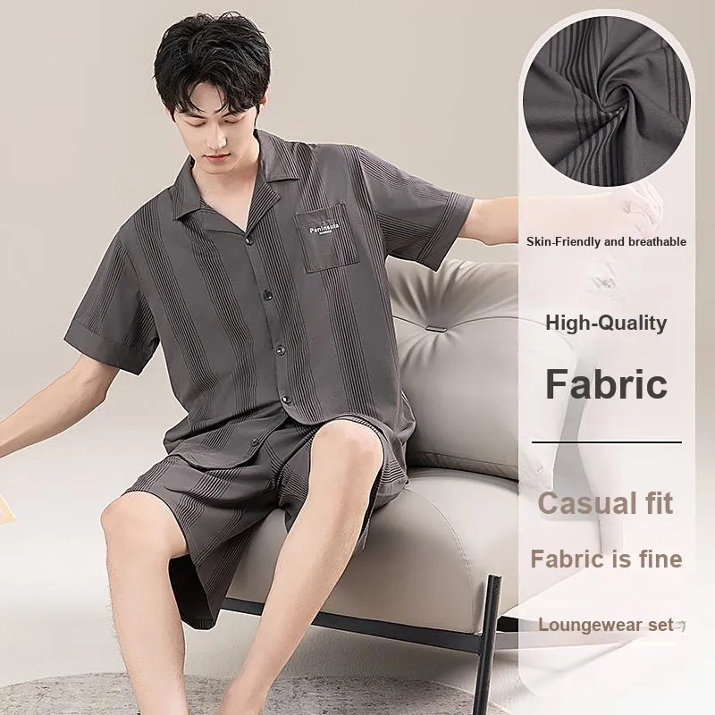 MIIOW Cool One Summer Series Pajama Set Men's Dark Gray-1