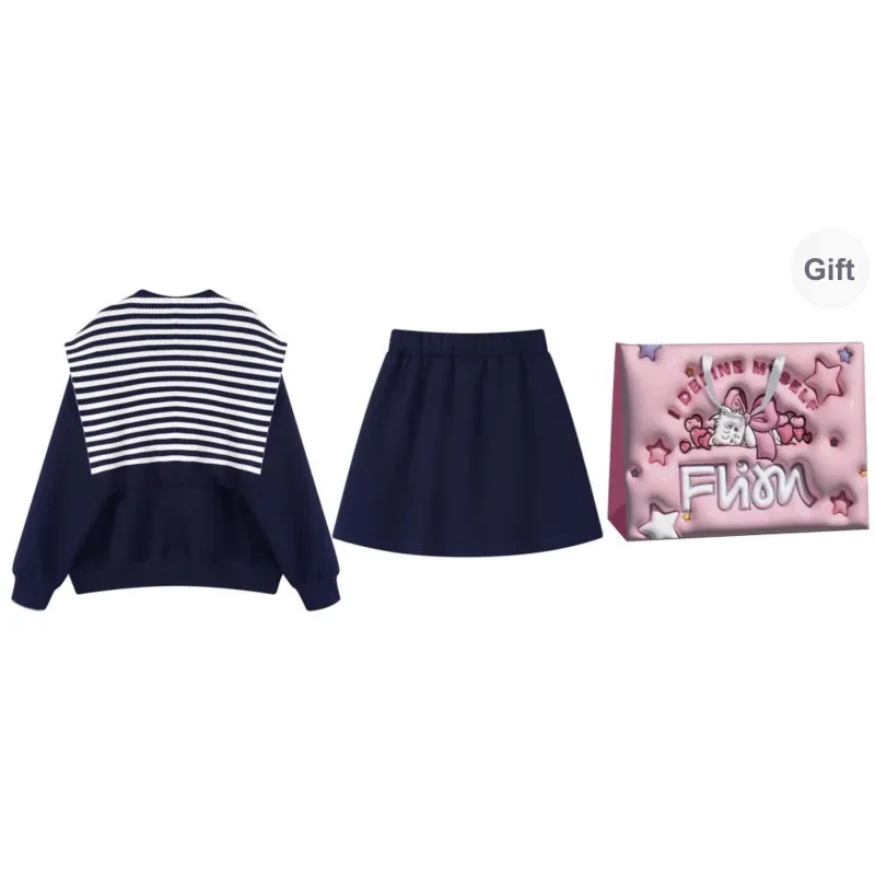 FLIM Skirt Set Women's Navy Blue-3