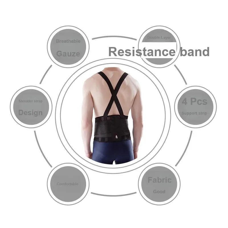 AQ Back Support Braces Protective Black Unisex-2