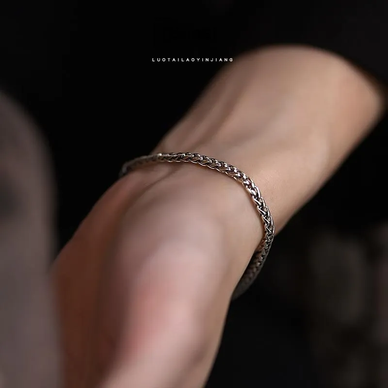 PINK U 925 Sterling Silver Bracelets Men's-2
