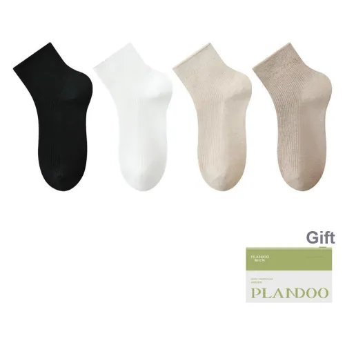 PLANDOO Mid Calf Socks Unisex 4 Pack Shopping Bag