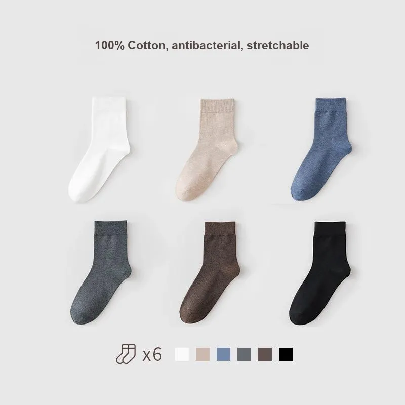 H YXIANG Mid Calf Socks Unisex 6 Pack-17