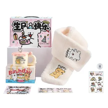 YANCANG x Line Puppies 316 Stainless Steel/Porcelain Winter Box Scarf Mug Practical Couple Bestie Creative Accessory