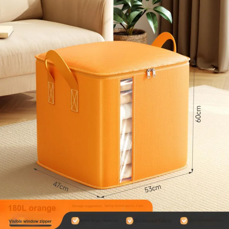 ALOENEY PE Storage Bag Unisex Orange Red-2