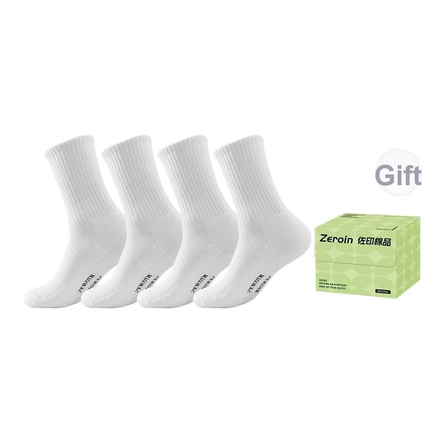 ZEROIN Crew Socks Unisex Box 4 Pack