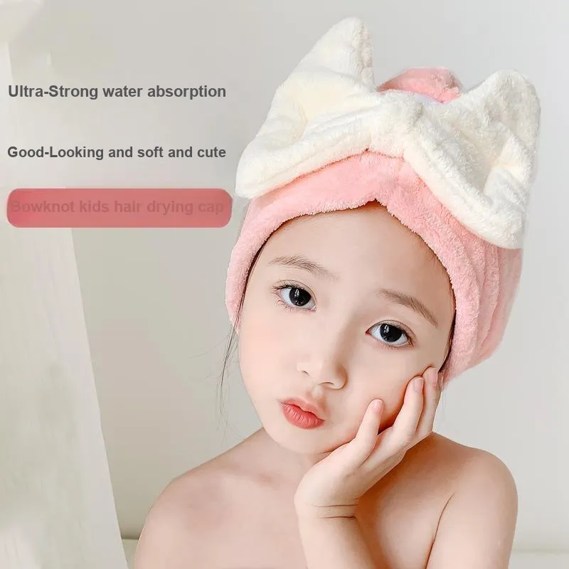 JINGLINGLONG Large Bowknot Quick Dry Hair Drying Tool For Fast And Efficient Hair Care Kids Type A Hair Drying Cap-1