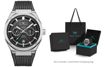 Welly Merck Automatic Mechanical Movement Men's Watches Wrist Watches 41mm 43mm Black Dial Rubber Strap WM034M1