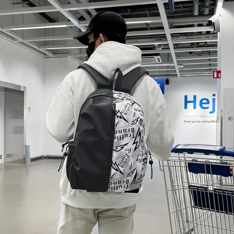 HCXK Nylon Backpack Unisex Black/White/Gray-15