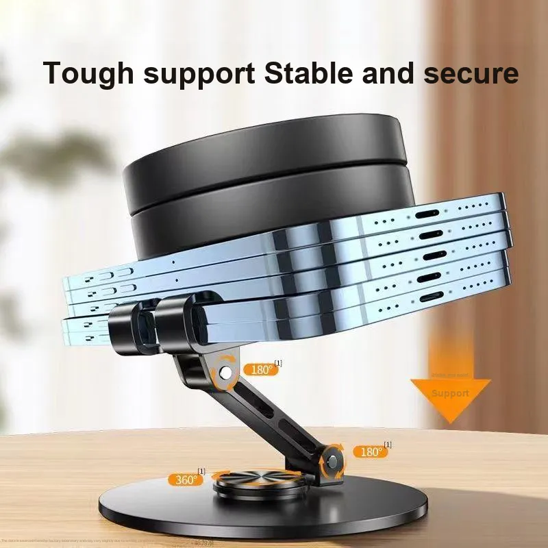DIYI Metal Rotating Phone Stand Desktop Lazy Person's Live Streaming All Fixed Rotatable Foldable-3