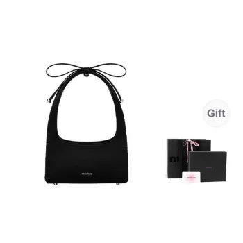 Muuluu Mercerized Satin Birthday Shoulder Bag, Handbag Small Size Women's Dragon Fruit/Black/Vintage Magenta