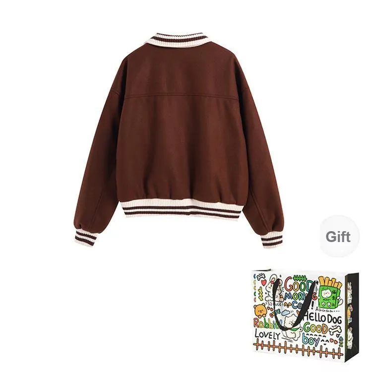 ZVJH Jackets & Coats Women's Brown-1