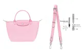 [Pink]86-103cm Crossbody Shoulder Strap Set[Top Grain Cow Leather]