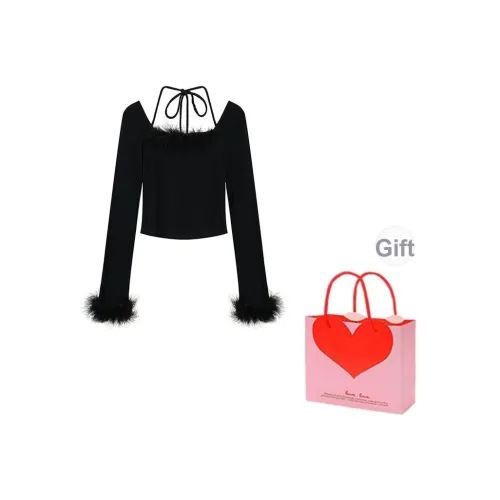 ZVJH Черные Женские T-рубашки