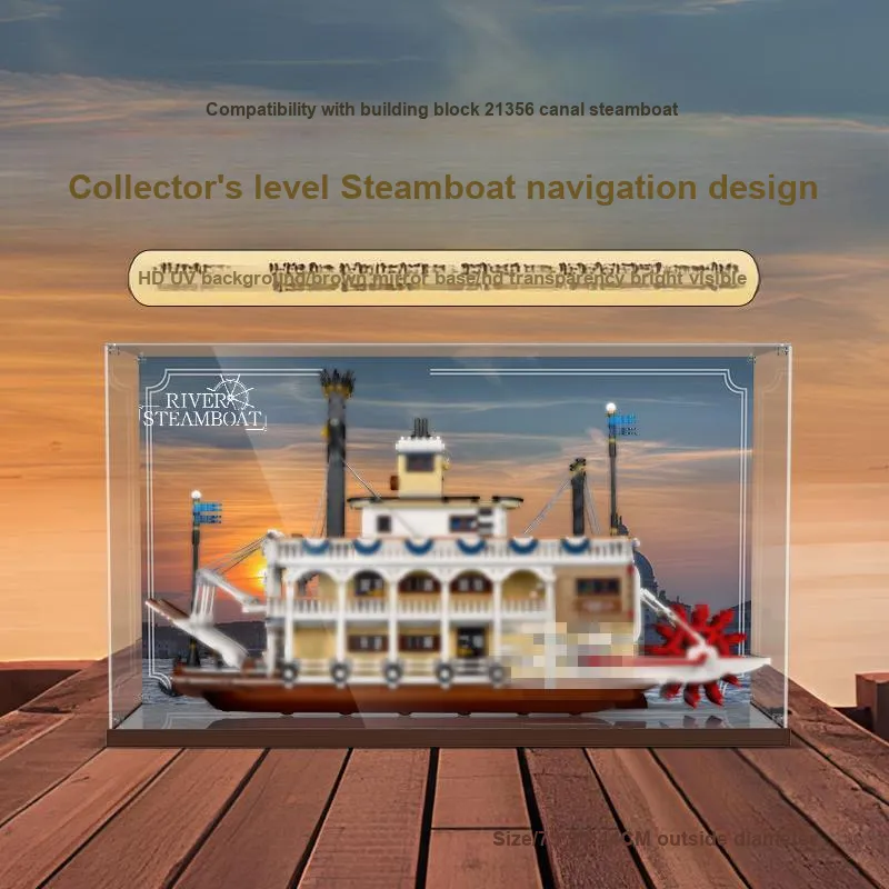LIGHT YOUR BRICKS Compatibility IDEAS Collection 21356 Canal Steamboat Display Case Model Accessories-1