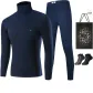 Turtleneck Clothing Sets (Navy Blue) 100% cotton, Neck Warmer Included, 2-Pack Cotton Socks+Shopping Bag