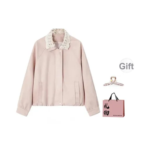 BAIDAIFEI Розовый В комплекте с заколкой для волос + сумка для покупок Женские куртки