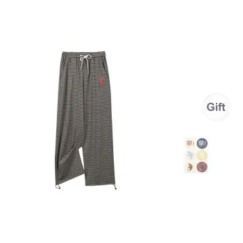 Saotome Casual Pants Women's Gray Blue Stripes