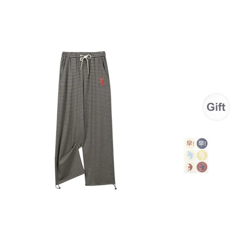 Saotome Casual Pants Women's Gray Blue Stripes Includes Mosquito Repellent Patches-0