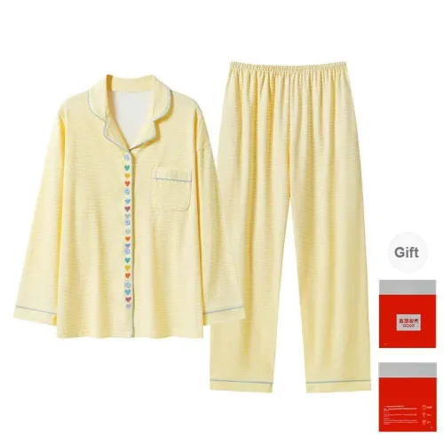 GOSO Pajama Set Women's Gift Box Set Light Yellow